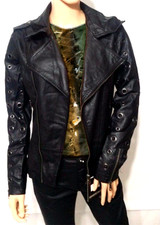 Members Only Jacket Faux Leather 5m5061p Small Uk8 Rrp£65