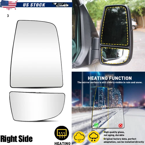 2X Mirror Upper/Lower Glass Passenger Side Right Fit Ford Transit 150 250 350 HD