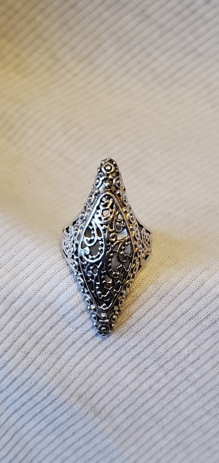 Sterling Silver 925 Long Ring - image 1