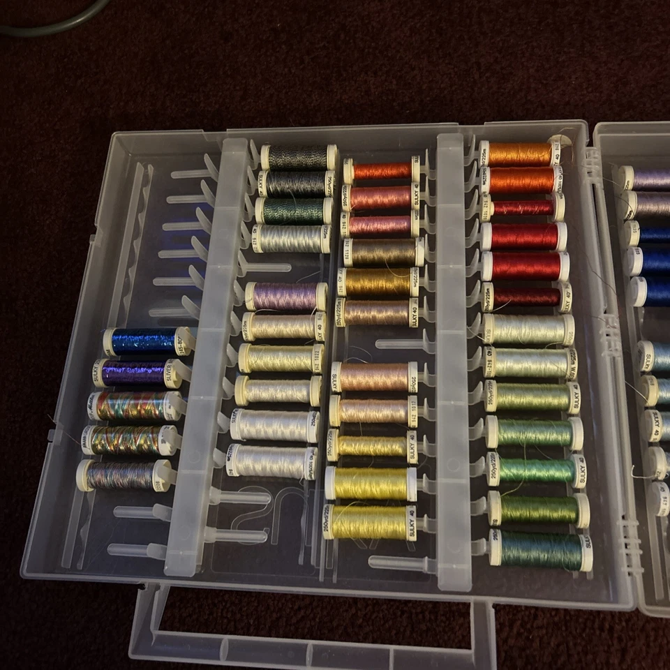 Sulky Variety Of Poly, Rayon, Metallic, 70 Thread Spools Plus Case - Image 3 of 4