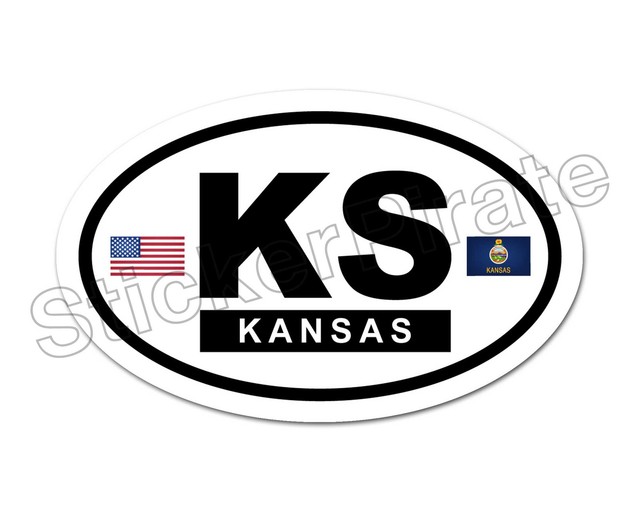 * Oval Car KS Kansas Flags Bumper Sticker eBay