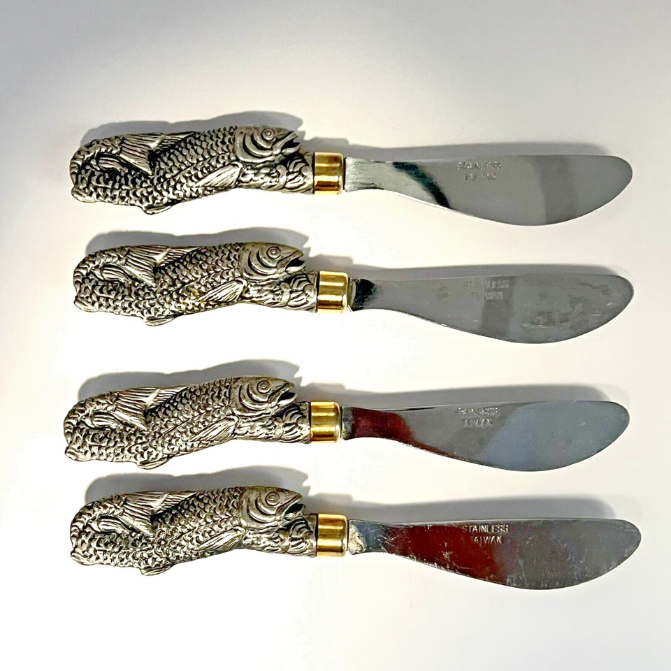 Vintage Arthur Court Fish Handle Knives Cheese Appetizer Charcuterie eBay