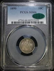 1890 Seated Liberty Dime PCGS MS66 CAC Approved Lustrous Colorful Blue Edges
