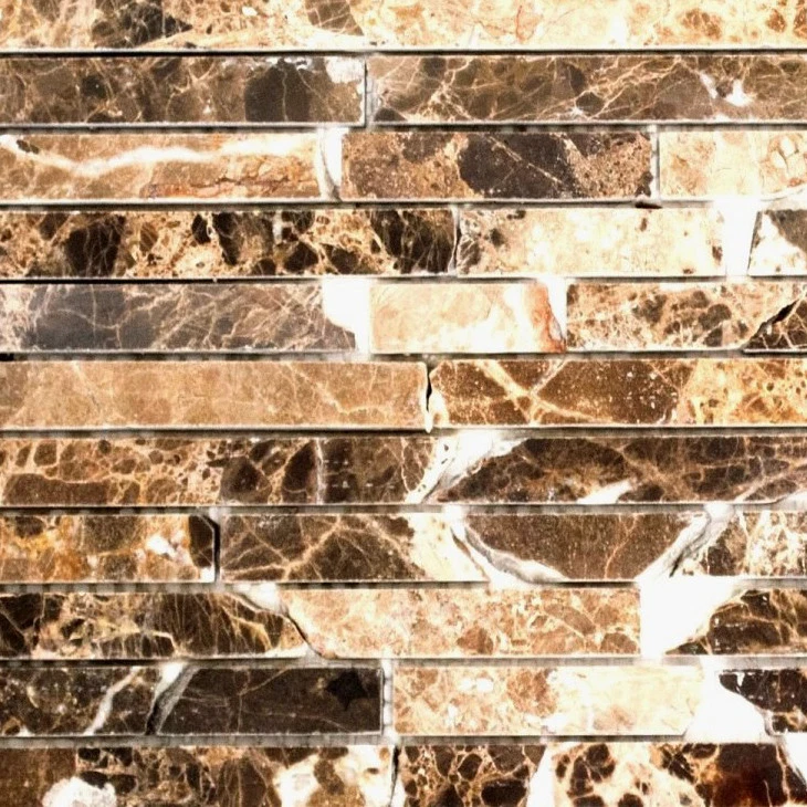 Mosaïque carreau marbre pierre naturelle impala marron poli 40-1306_f |10plaques - Photo 3/3
