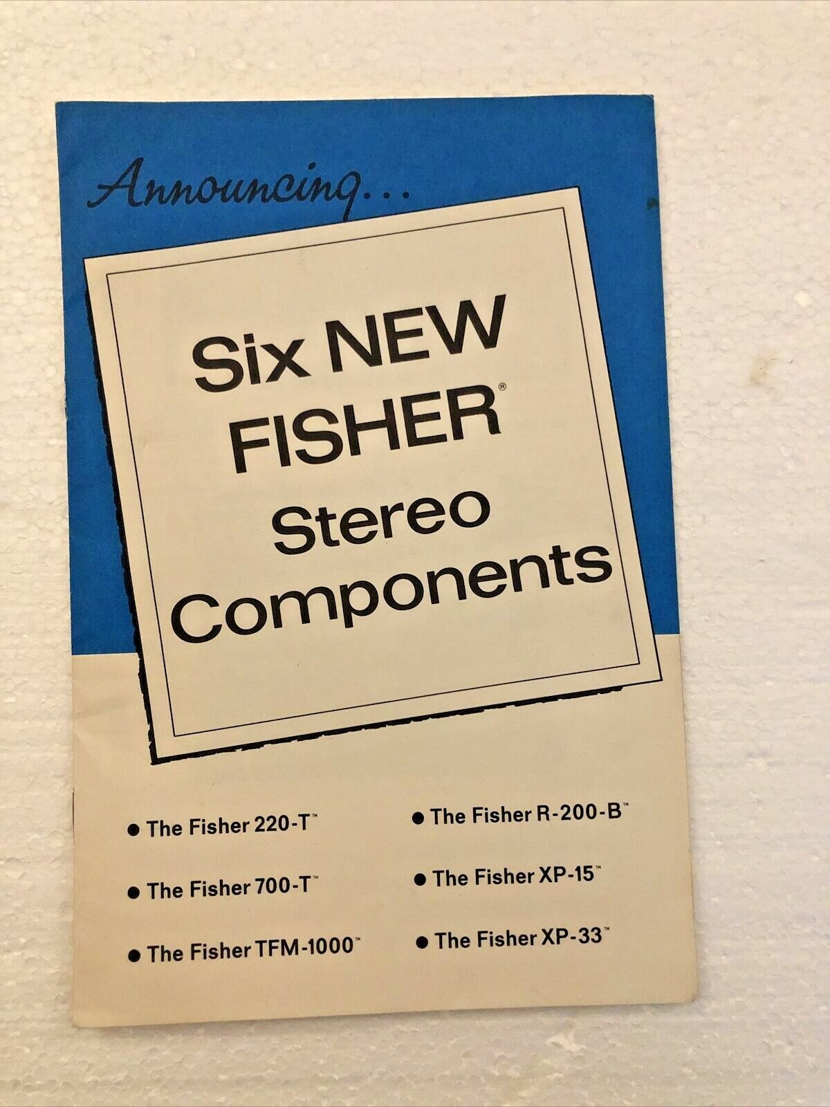Fisher Stereo Components Sales Brochure late 1960s