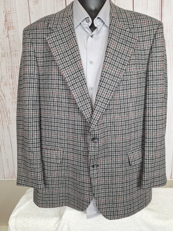 Casaco esportivo Botany 500 blazer masculino 44R xadrez multicolorido tweed - Imagem 2 de 4