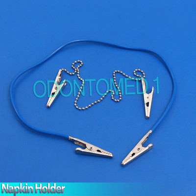 2 Pcs Dental Napkin Holder Bib Clips Tattoo Piercing Silicon Cord  Clip