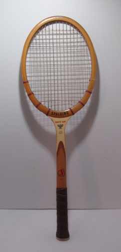 Vintage Spalding Davis Cup All White Ashbow Wood Tennis Racket 4 1/2 ...