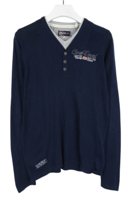 Camp David Blue Jumper Mens M / Large Double V Neck Navy Blue
