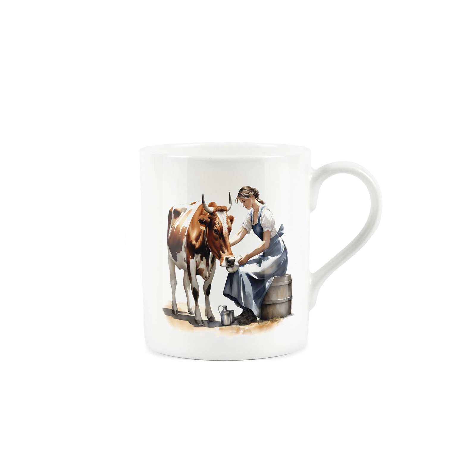 12 Days of Christmas Mug - Small Bone China Gift - Eight Maids A-Milking