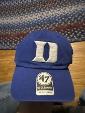 Duke Blue Devils University Adult Hat Strapback Blue ‘47  Clean-Up Cap NCAA