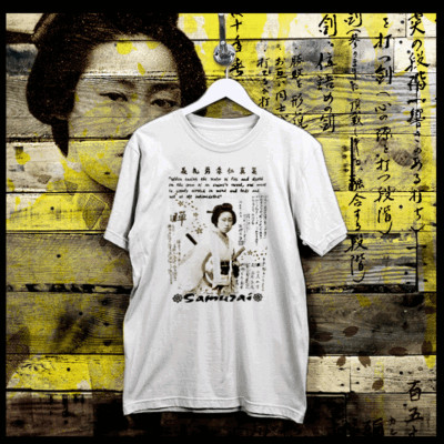 Samurai T-Shirt Bushido Code Japanese Warrior Sword Katana Kanji Ronin assassin