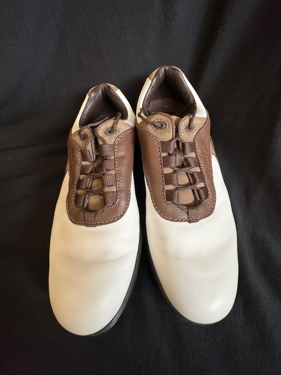 FootJoy Mens 54239 Golf Shoes White Brown Leather Spiked Athletic Size 12 M Packard | Classic Style Men main image 4