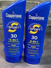 Coppertone Sport 4-in-1 Performance Sunscreen Lotion SPF 30 7oz Lot Of 2 Tubes 2.86 per gallon