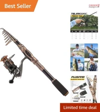 Fishing Rod Reel Combo Carbon Fiber 2.7m Telescopic Spinning Kit Freshwater S...