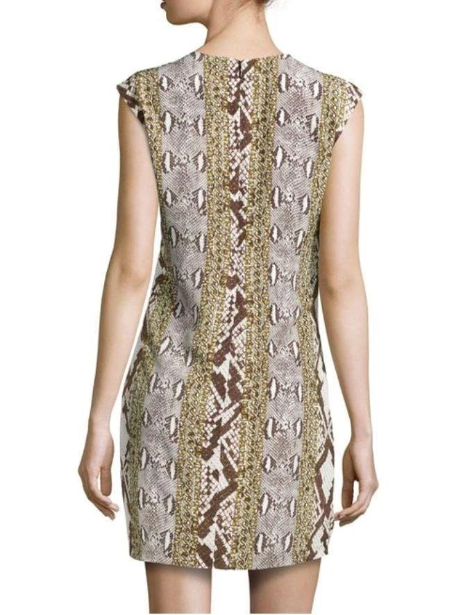 Abito Michael Kors nuovo con etichette stampa serpente catena oro georgette cambio $225