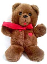 DAKIN Brown HEART THROB Teddy Bear 10  Plush Vintage Stuffed Animal 1985
