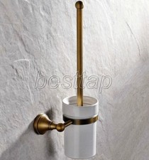 Antique Brass Ceramic Bathroom Toilet Brush Holder  Brush Wall Mounted sba149
