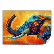 Colorful Aesthetic Abstract Animals Elephant Poster Canvas Art Wall Decor Pos...