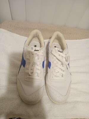 Diadora Athletic Sneakers White With Blue Stripes Size 10 Pre Owned 177059 C0897