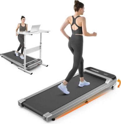 Pad Under Desk Treadmill Incline 2.5HP Portable Walking Treadmill 280 Lbs Weight