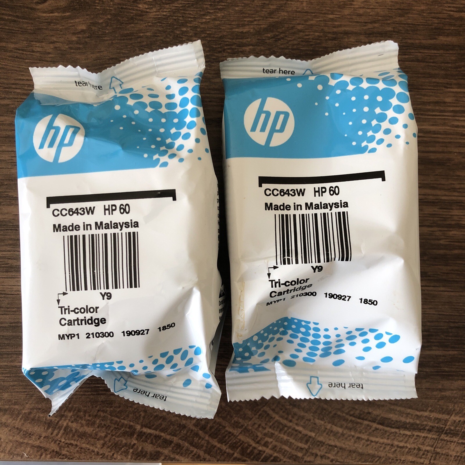 GENUINE NEW HP 60 CC640W CC643W BLACK TRI COLOR INK CARTRIDGES 2 genuine-new-hp-60-cc640w-cc643w-black-tri-color-ink-cartridges-2