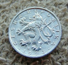 Münzen, eine Münze über 50 HALERU, 1993 Jahr!!! Tschechische Republik! "Schloss"