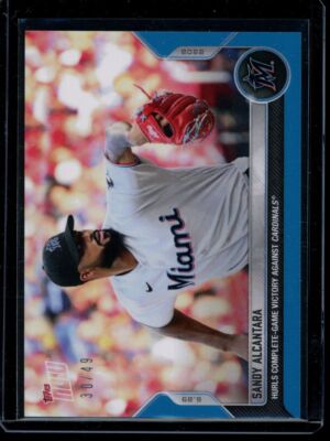 2022 Topps Now #435 Sandy Alcantara Blue Parallel Card #d 30/49