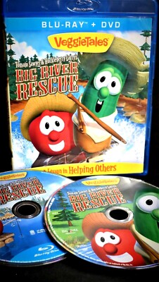 Veggie Tales, New! Blu DVD 2 set Larry's Big River Rescue, Helping