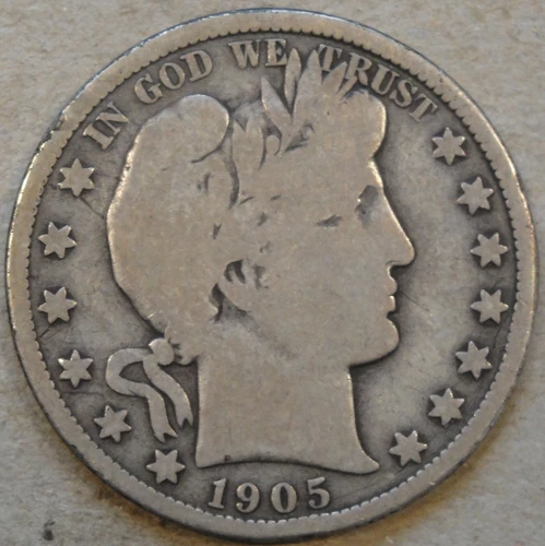1905-O Barber Half Dollar 50c VG+ As Pictured Bk3