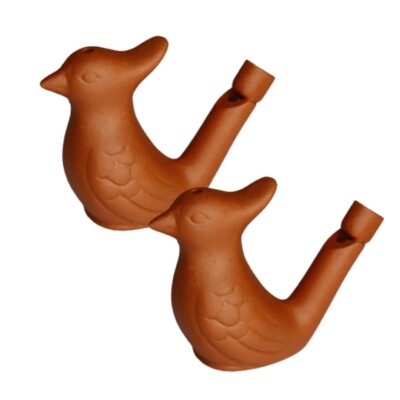 2 PC Handmade Clay Water Whistle Bird Chirper, Good Sound, Kids Toys Free Ship