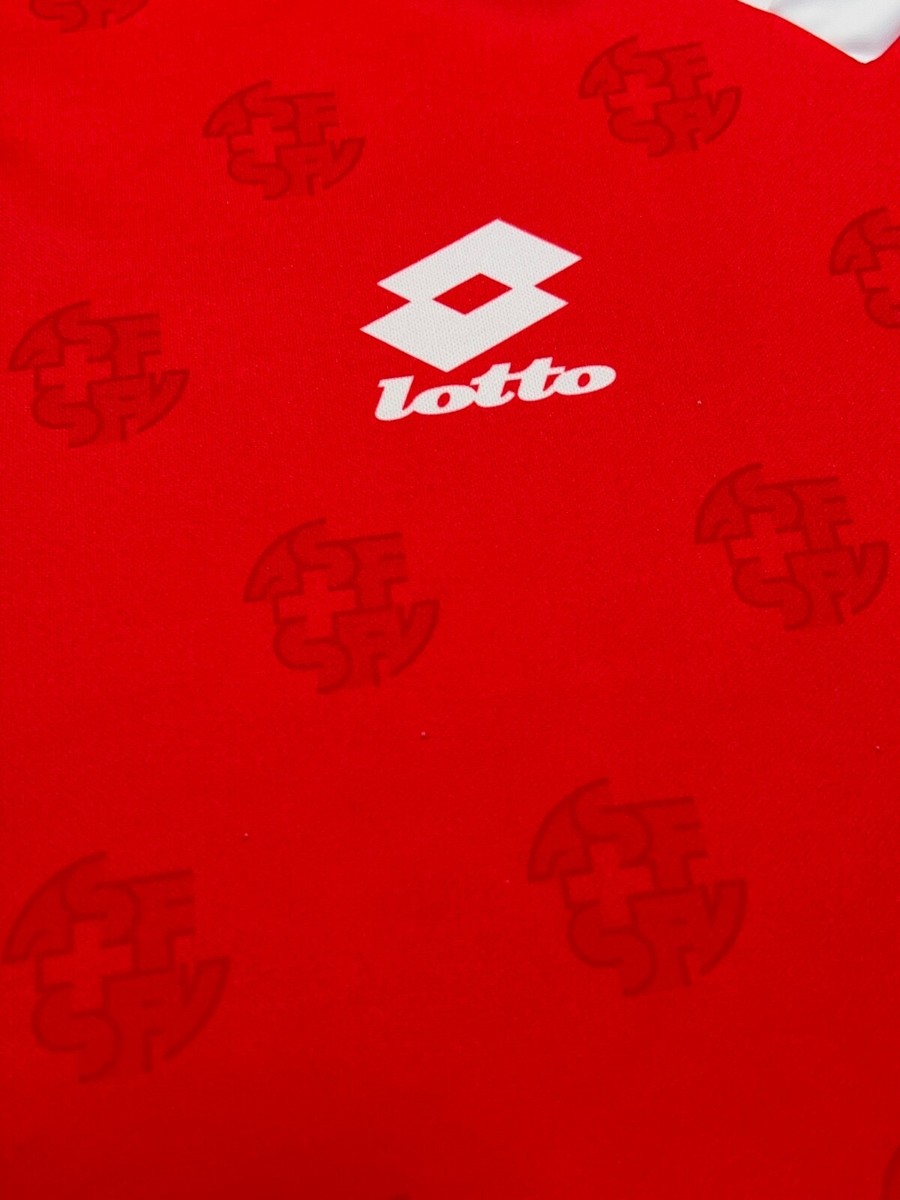 Vintage Mens Lotto Switzerland Team 1994 1995 Home Football Soccer