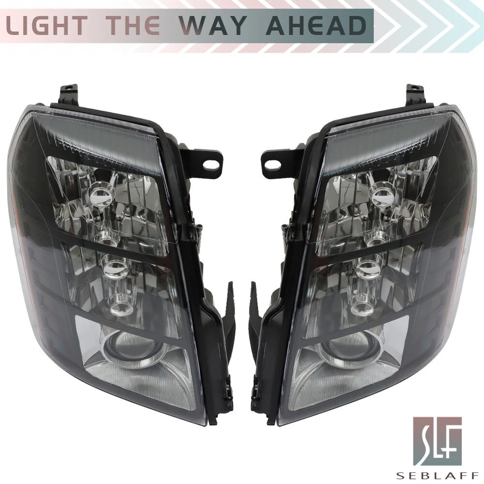 For Cadillac Escalade 07-14 HID Projector Headlight Black w/o Bulb&Ballast RH+LH - Image 4 of 4