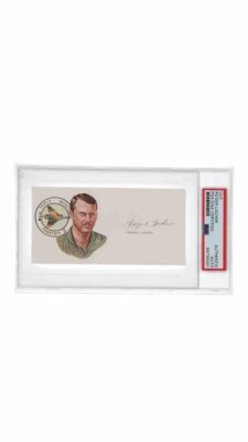 Roger C. Locher Signed Cut With Portrait PSA AUTO COA