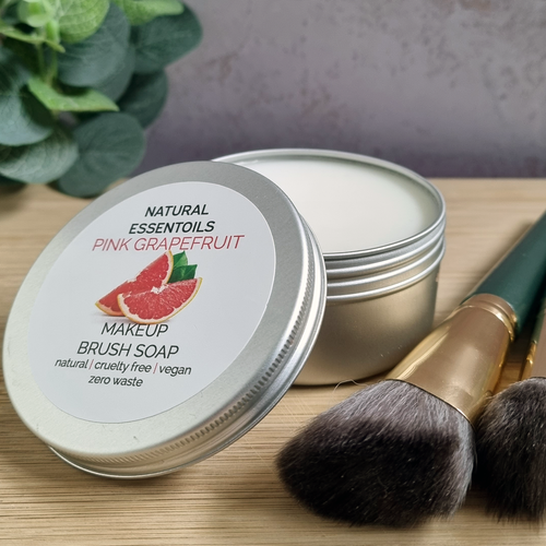Pink Grapefruit Makeup Brush Soap Natural Vegan Make Up Brush Cleaner