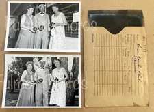 VTG B&W PRESS PHOTOS & Negatives 1950s Sports LAWN BOWLING TEAM Group RARE COA