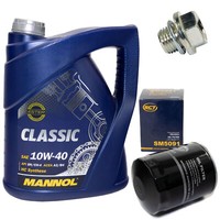 MotoröL Set 10W-40 5 Liter + ÖLfilter SM 5091 + Schraube FüR Hyundai Galloper II