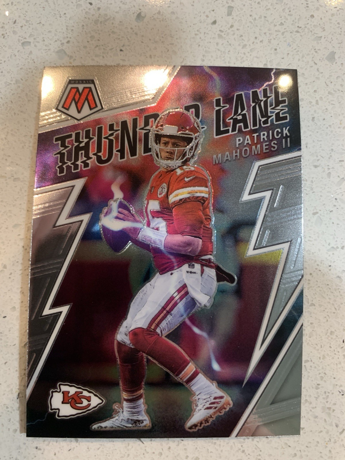 2022 Panini Mosaic #TL-20 Patrick Mahomes II Thunder Lane Kansas City Chiefs