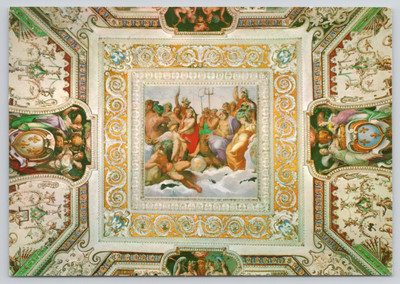 Villa dEste Tivoli Mythology Hall Italy Postcard