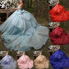 Off Shoulder Quinceanera Dress with Bow Layered Glitter Tulle Pageant Ball Gowns