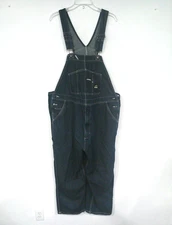Berne Heritage Unlined Denim Bib Overalls Size 46x30 Brass Rivets Navy B1212DN