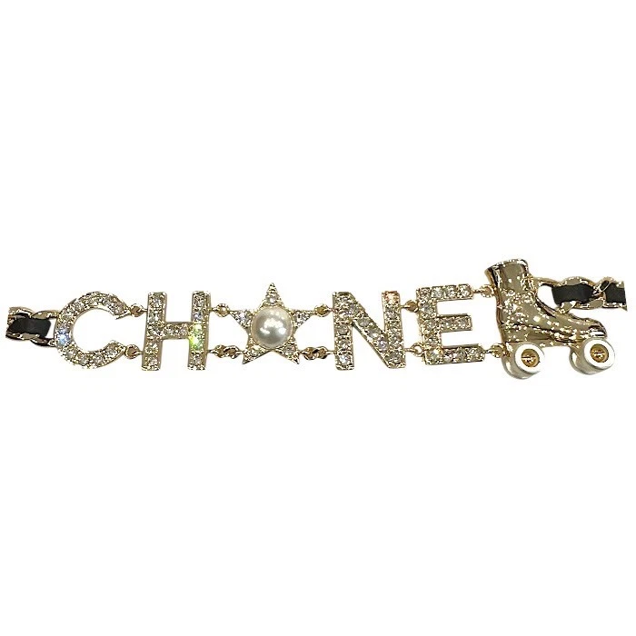 Collana CHANEL usata strass perle finte logo marchio cocco girocollo Abc634 24 Cruis