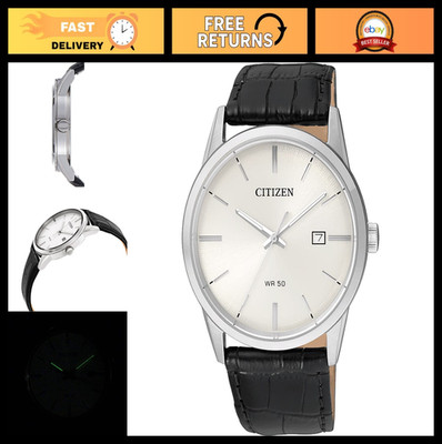 Stainless Steel Quartz Men's Watch with Leather Strap - Casual & Stylish Timepie