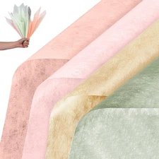 4 Pack 160 Sheets Korean Cotton Pleated Withdrawable Floral Bouquet Paper11.4...