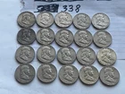 Lot of 20 US SILVER FRANKLIN HALF DOLLAR COINS 90 % Silver See Pictures NICE LOT