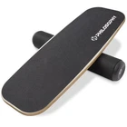 Balance Board - Wooden Exercise Trainer with Adjustable Stoppers - Black