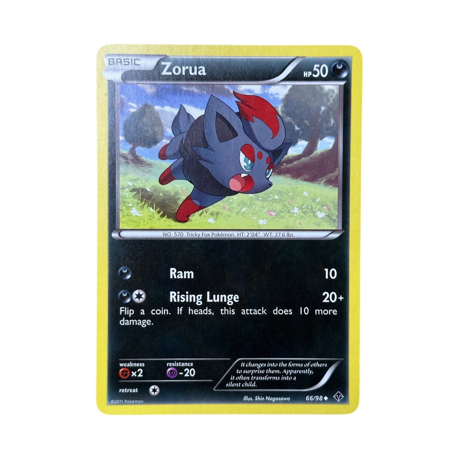 Zorua Pokemon Card 66/98 Emerging Powers 2011 Nintendo TCG Game MP/LP