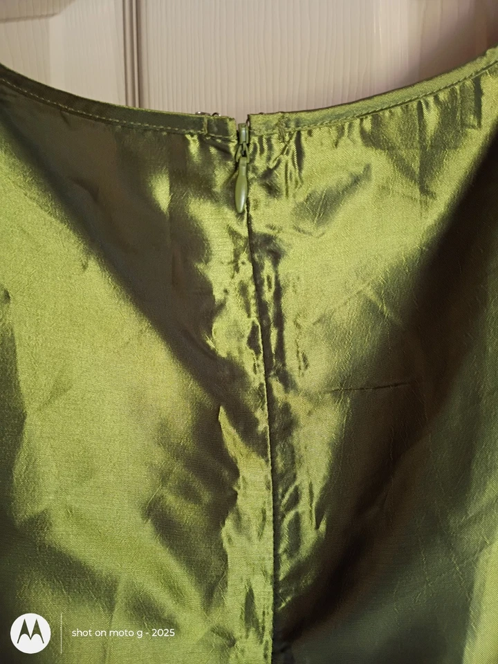 Traje falda de fiesta/cóctel verde lima Lorena Adams para mujer 3 piezas talla 2X Foto 2 de 4