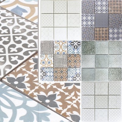 Keramik Mosaikfliesen Campeche Zementoptik Badezimmer Dusch Wand Küchen Design