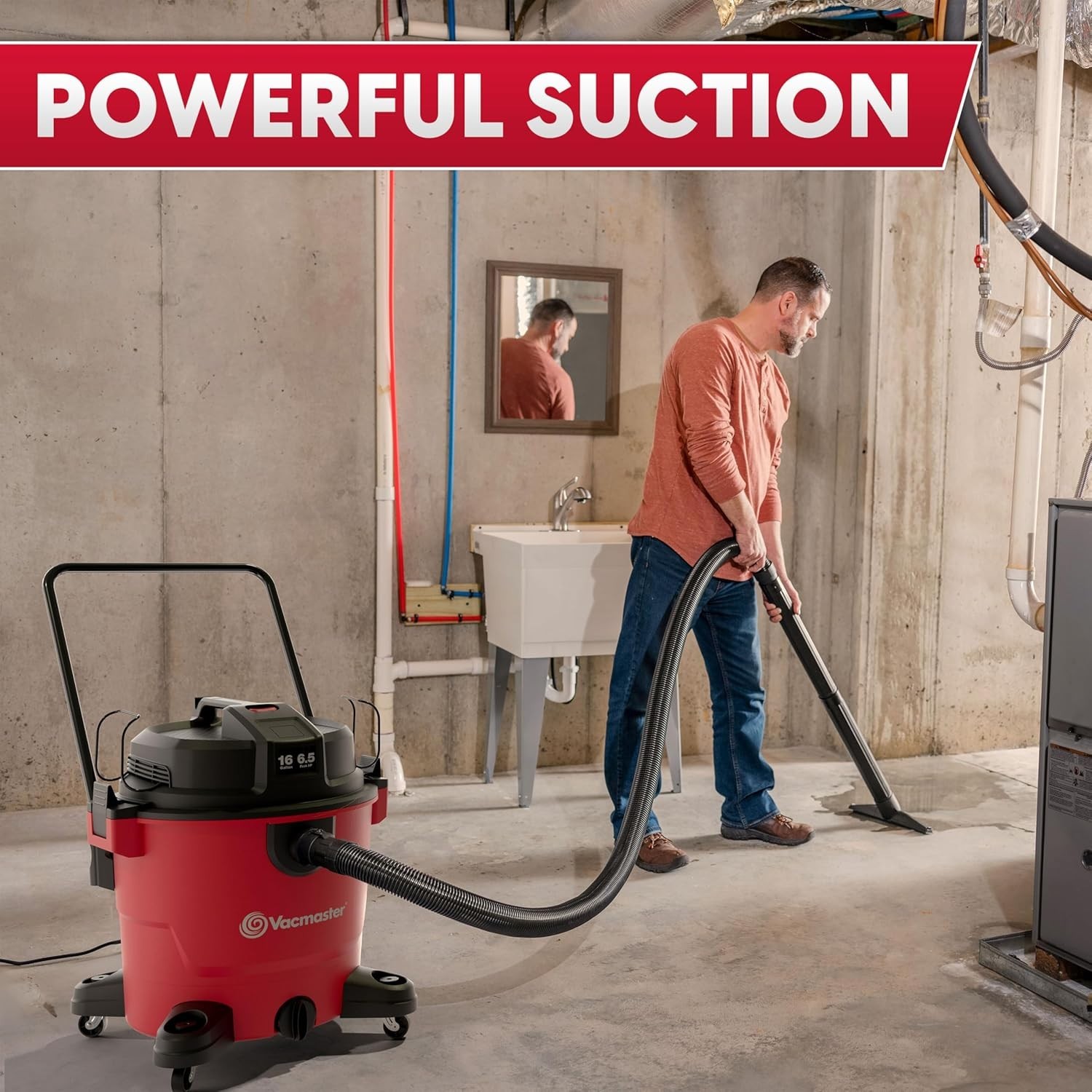 Versatile 16-Gallon Red Wet/Dry Vacuum with Blower Functionality & Accessories
